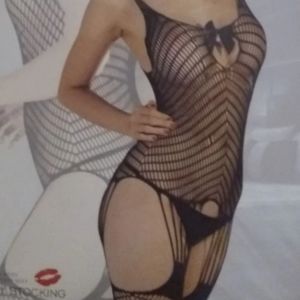 Square Fishnet With Key Hole BodyStocking